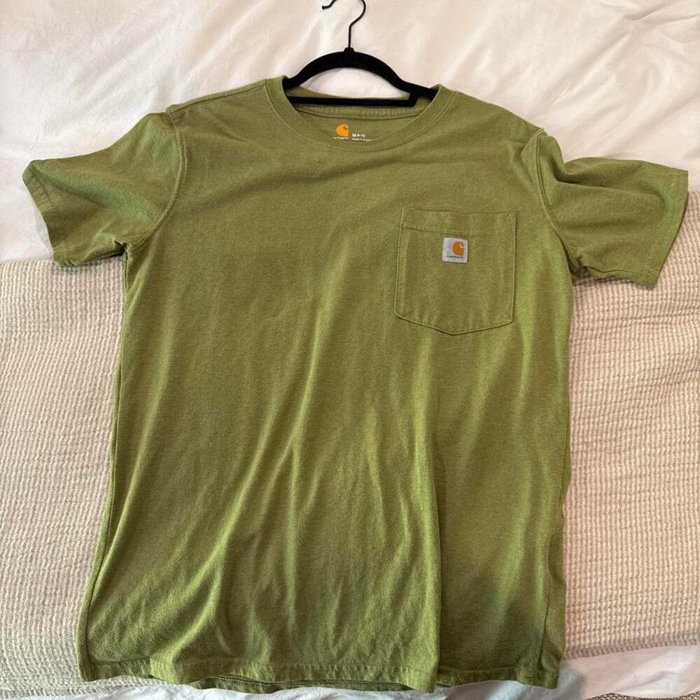 Green carhartt pocket tee in
